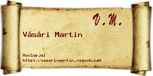 Vásári Martin névjegykártya