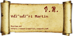 Vásári Martin névjegykártya